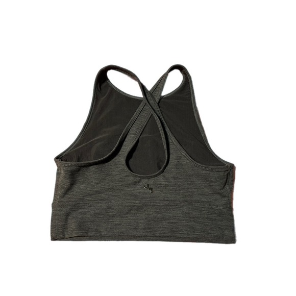 JOYLAB Grey Heathered High Neck Crossback Sports Bra Medium Activewear Workout - Picture 7 of 7